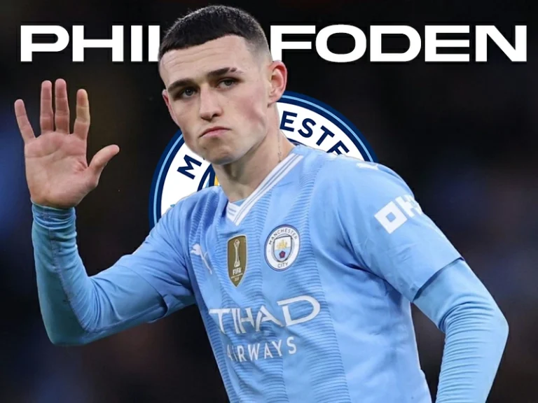 A picture of Phil Foden showing his hand