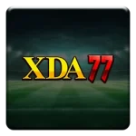 XDA77 Logo with Football field background